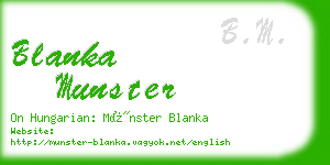 blanka munster business card
